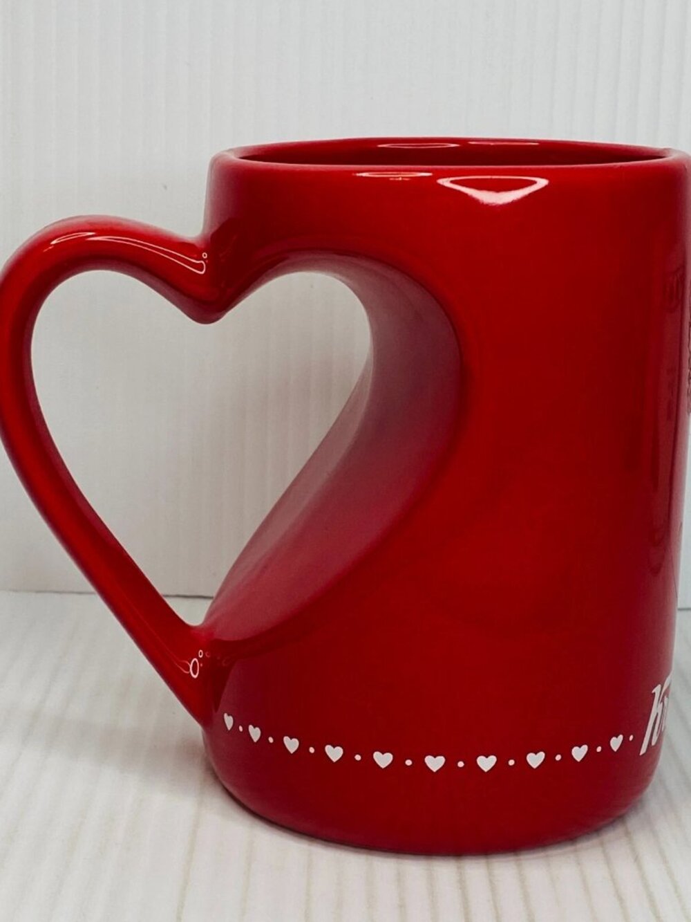 Krispy Kreme Doughnuts Red Heart Handle Coffee Mug Ceramic 3D Collectible